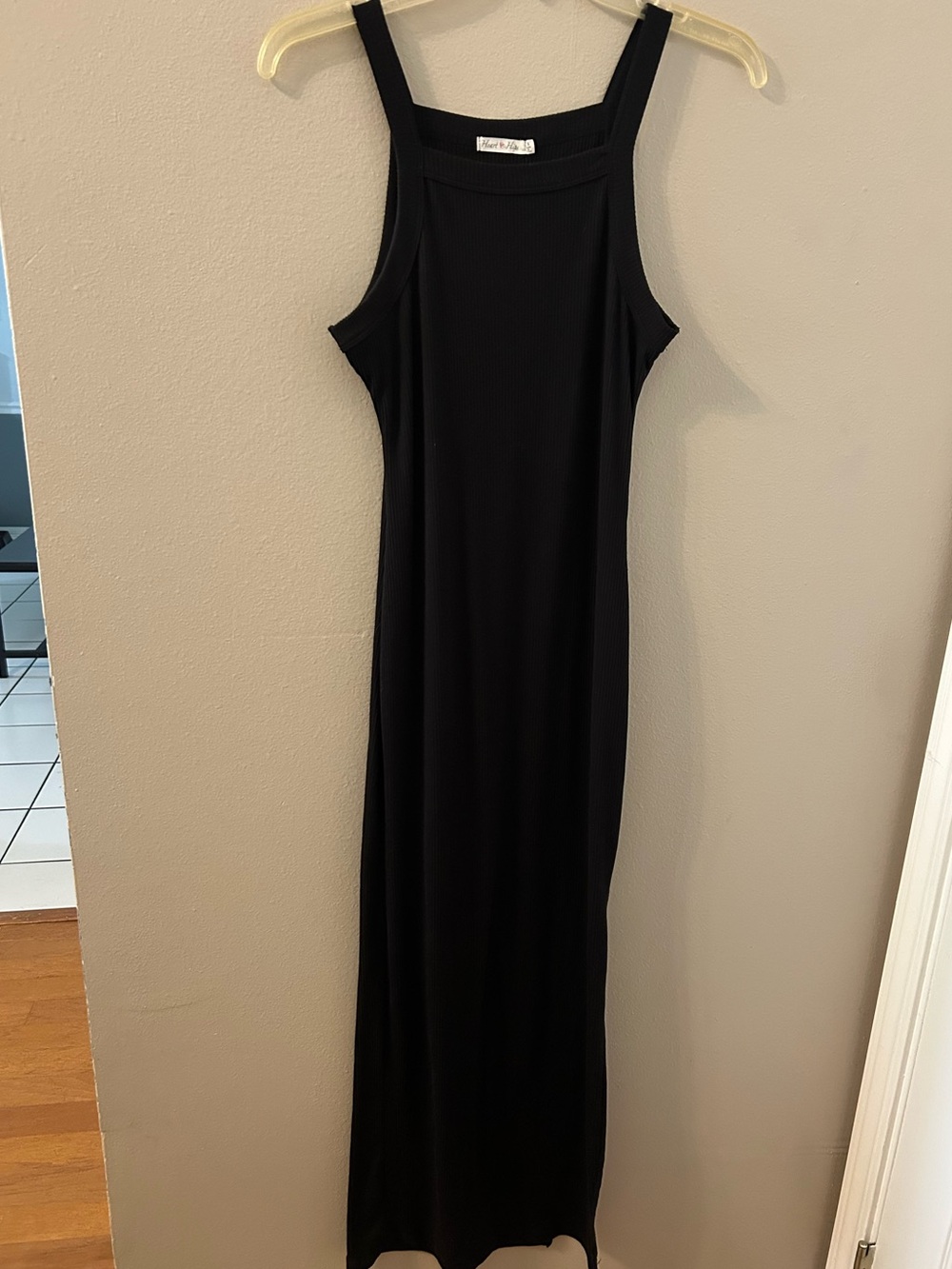Heart & Hips Black Ribbed Tank Maxi Dress